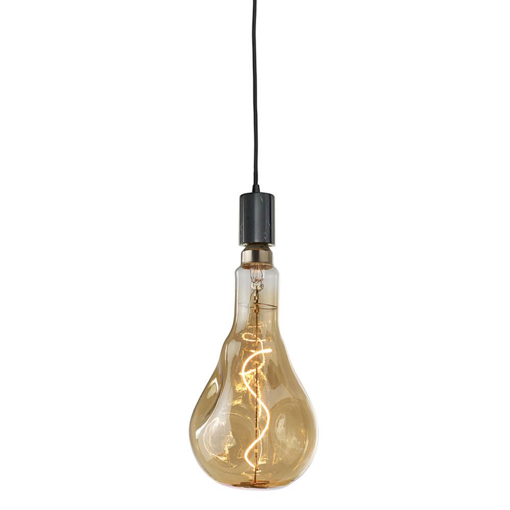 Bulbrite 1 Light Natural Black Marble Pendant Socket And Canopy With 1 Light Natural Black Marble Pendant Socket And Canopy With Led 4 Watt Droplet Shaped Grand Nostalgic Bulb