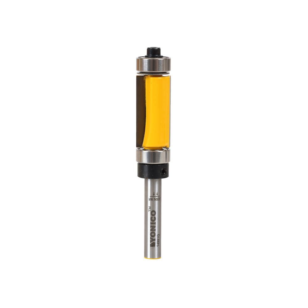 Yonico Top and Bottom Bearing Flush Trim 1 in. Len. 1/4 in. Shank