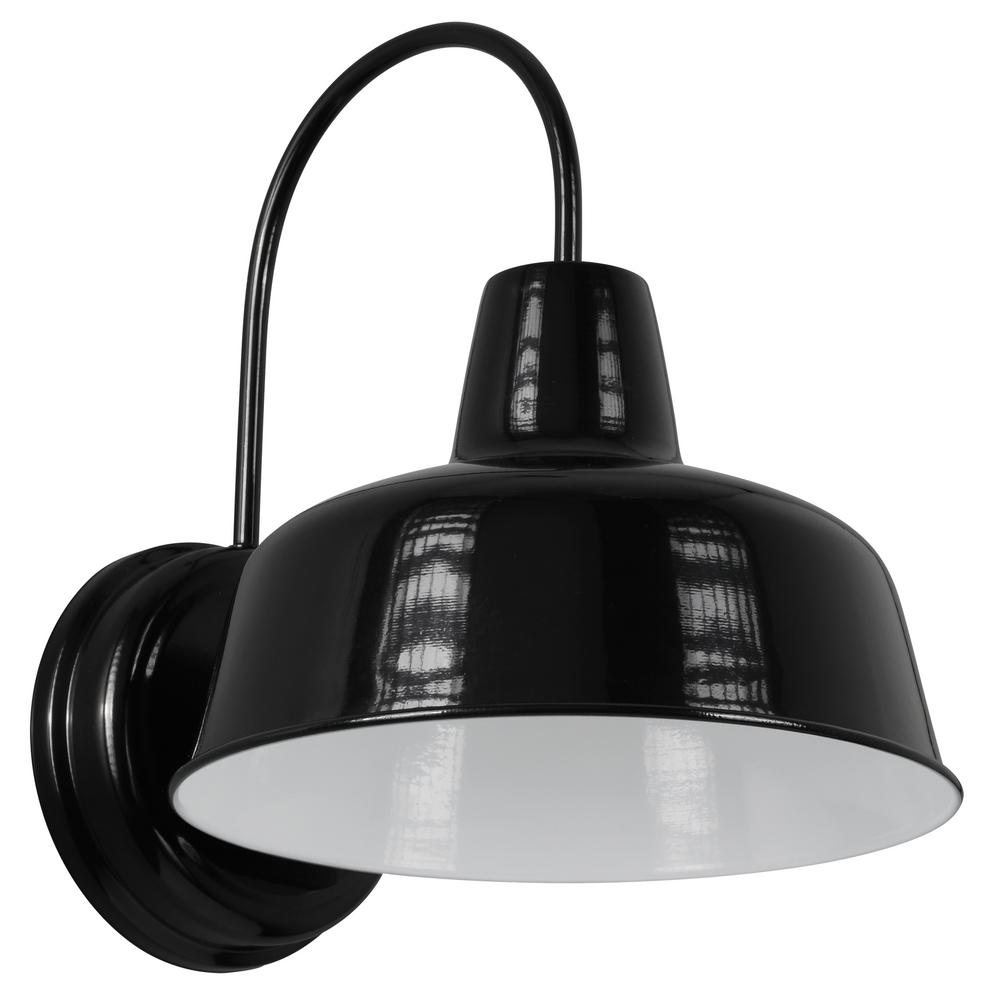 Design House Mason 1-Light Satin Black Outdoor Wall Light Sconce