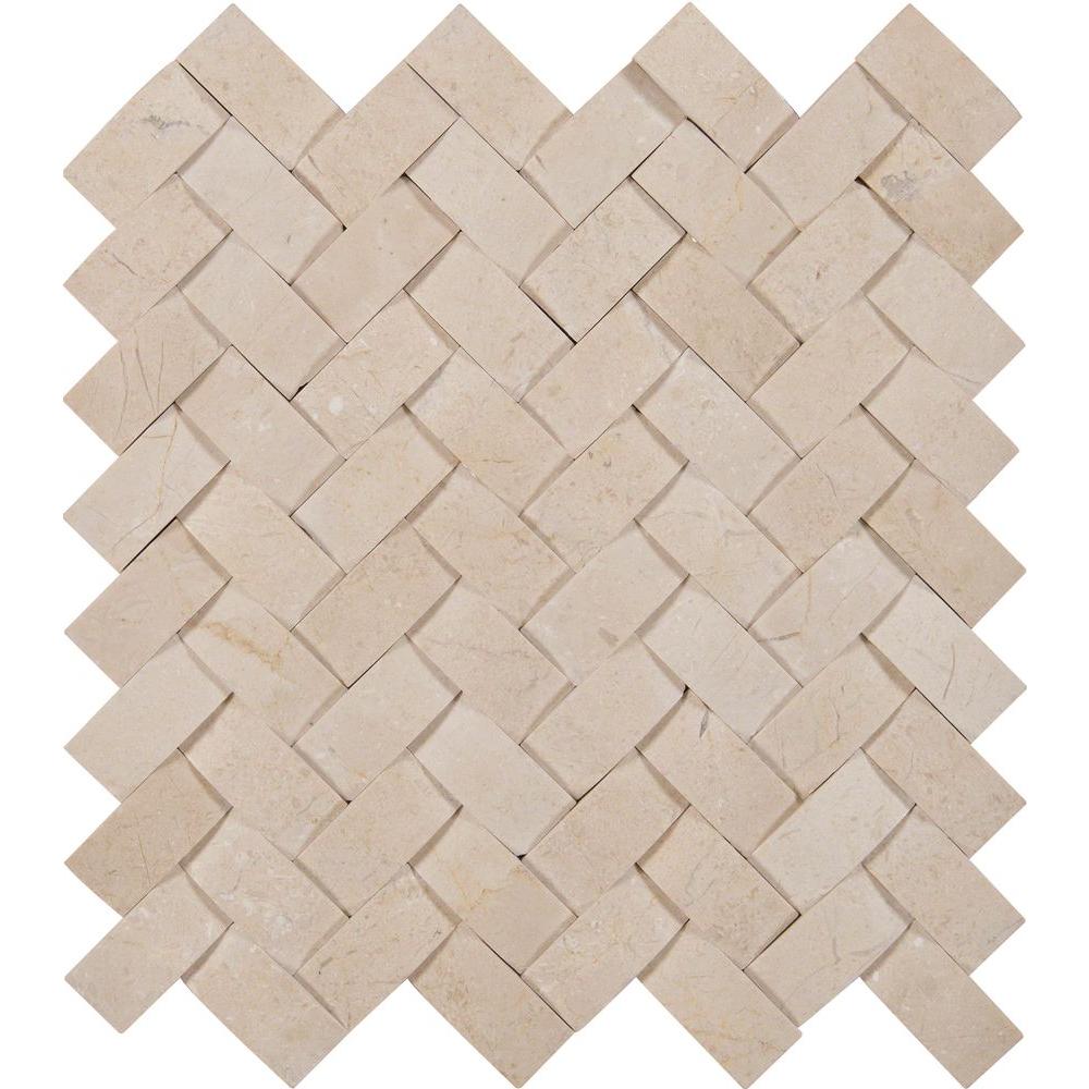 MS International Crema Arched Herringbone 12 in. x 12 in. x 10 mm