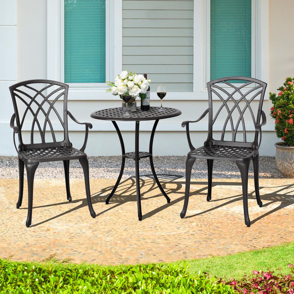 Nuu Garden 3-Piece Cast Aluminum Patio Bistro Set