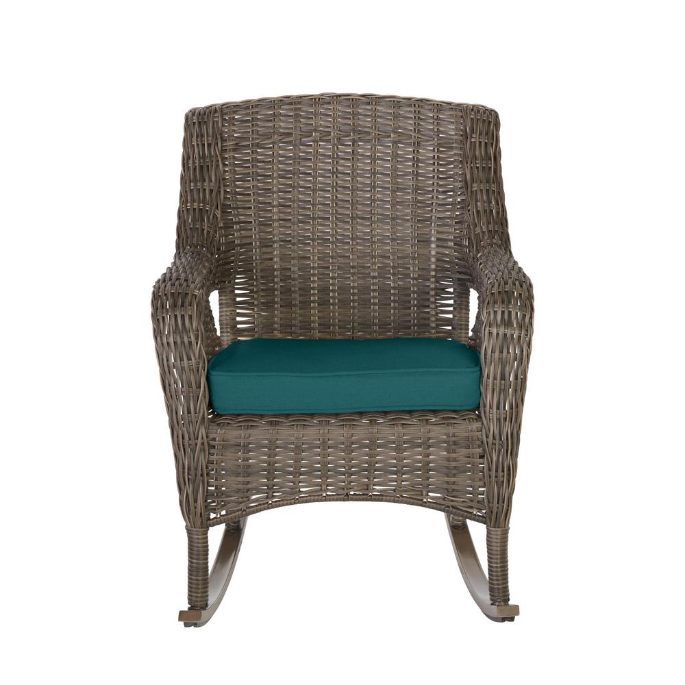 Hampton Bay Cambridge Gray Wicker Outdoor Patio Rocking Chair With Sunbrella Pea Blue Green Cushions H054 01011400 The Home Depot - Sunbrella Outdoor Cushions For Rocking Chairs Hampton Bay Cambridge Gray Wicker Outdoor Patio Rocking Chair With Sunbrella Pea Blue Green Cushions H054 01011400 The Home Depot - Sunbrella Outdoor Cushions For Rocking Chairs