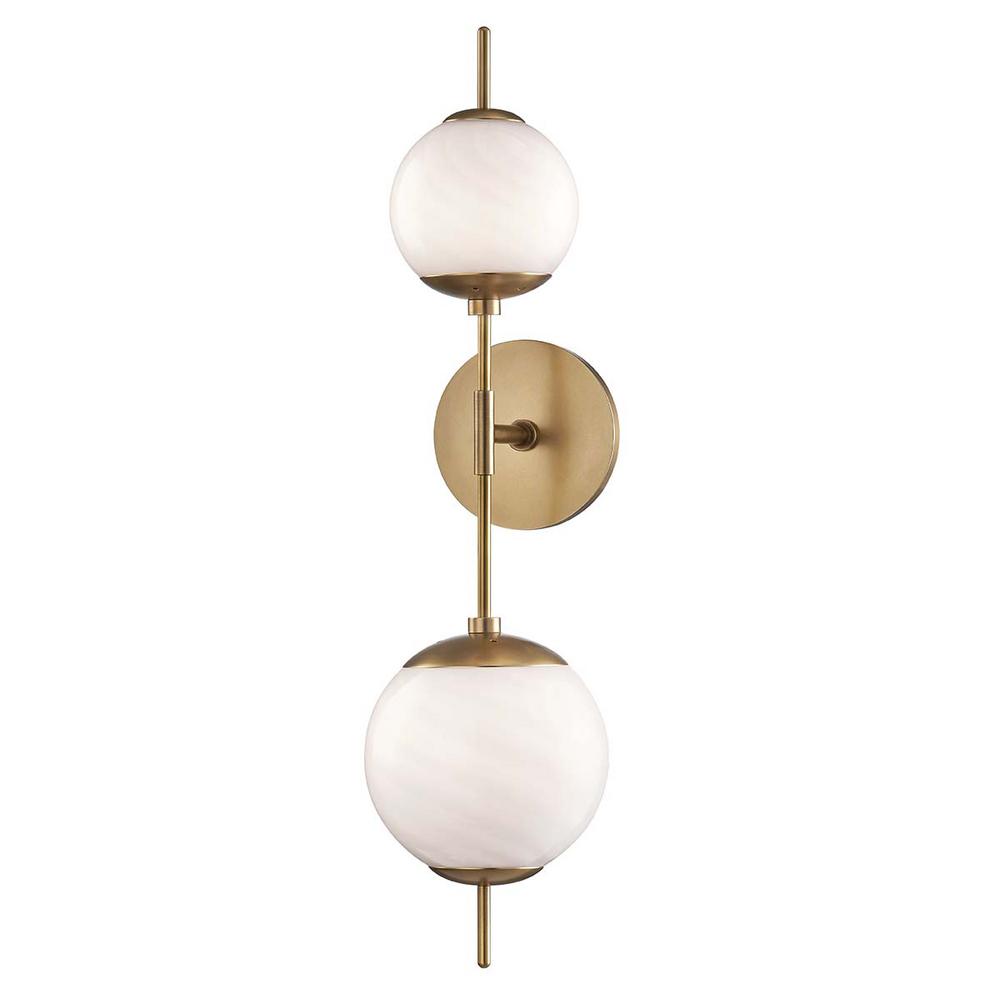 Mitzi by Hudson Valley Lighting Remi 2-Light Aged Brass Wall Sconce ...