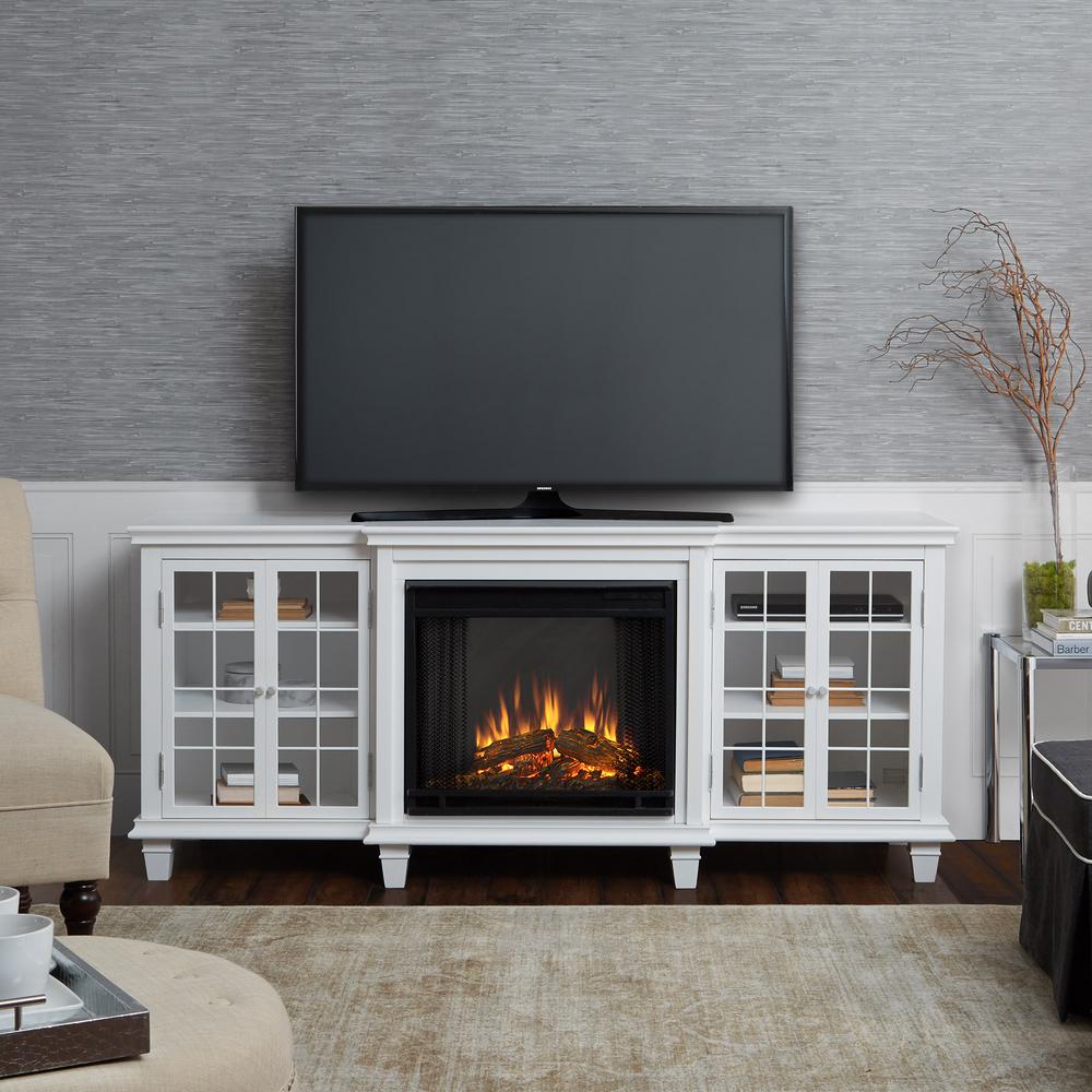 Real Flame Marlowe 70 in. Freestanding Electric Fireplace TV Stand in