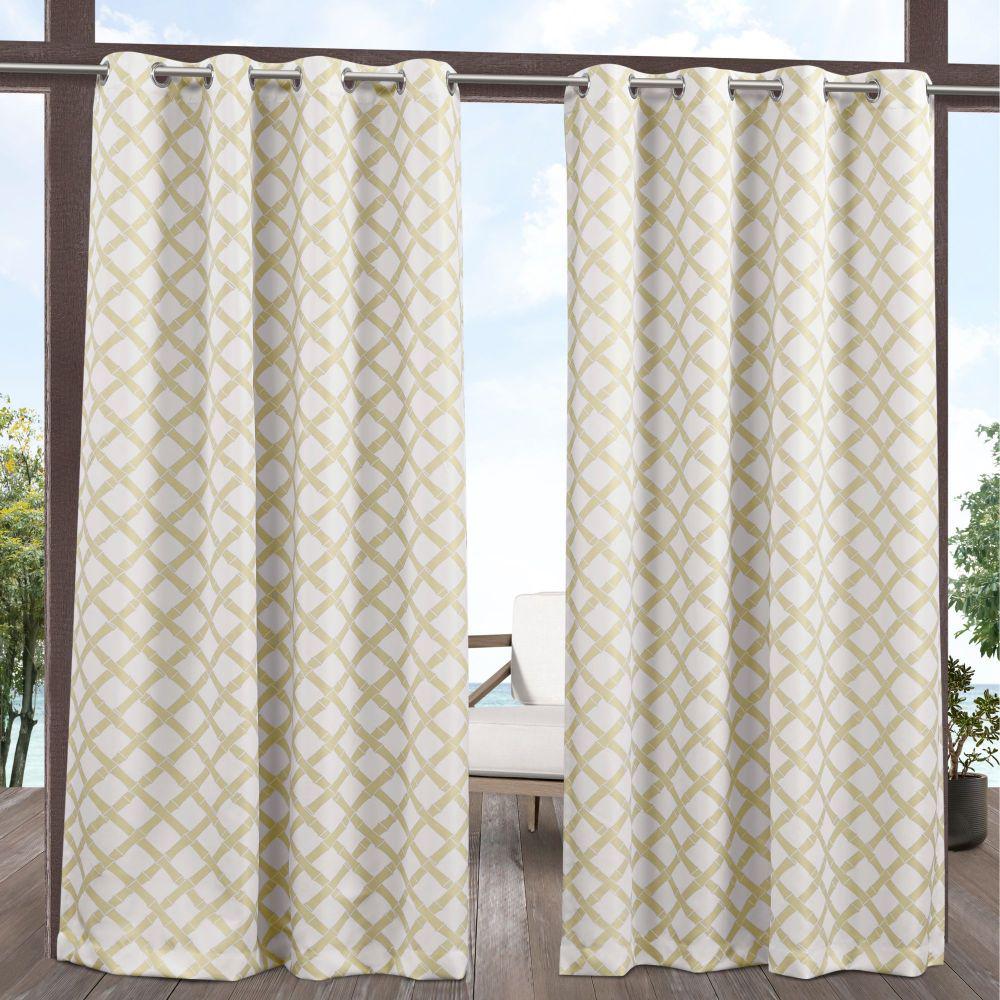 Lavish Home Metallic Grommet Curtain Panels Khaki 84-Inch