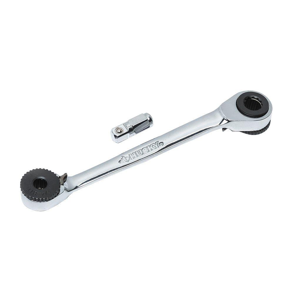 Husky 1/4 in. x 5/16 in. Ratcheting Bit Driver Wrench with 1/4 in