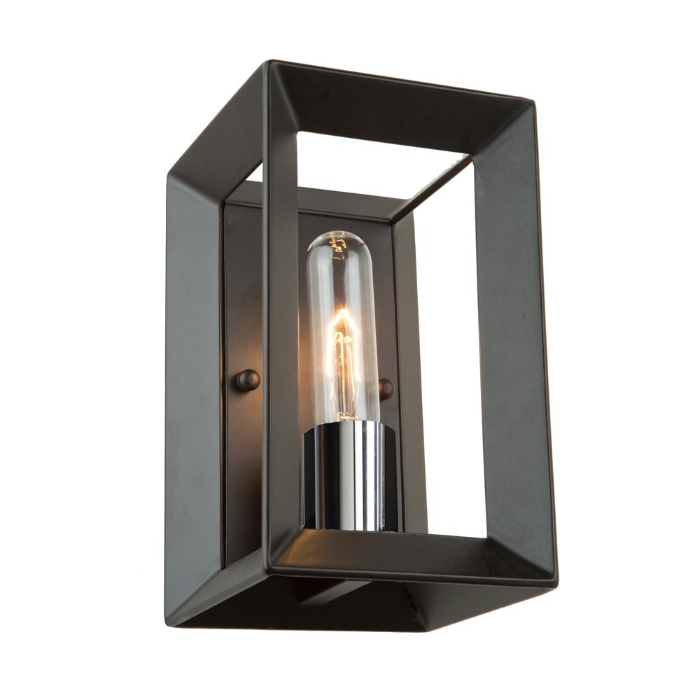 ARTCRAFT Vineyard 1-Light Black and Chrome Sconce