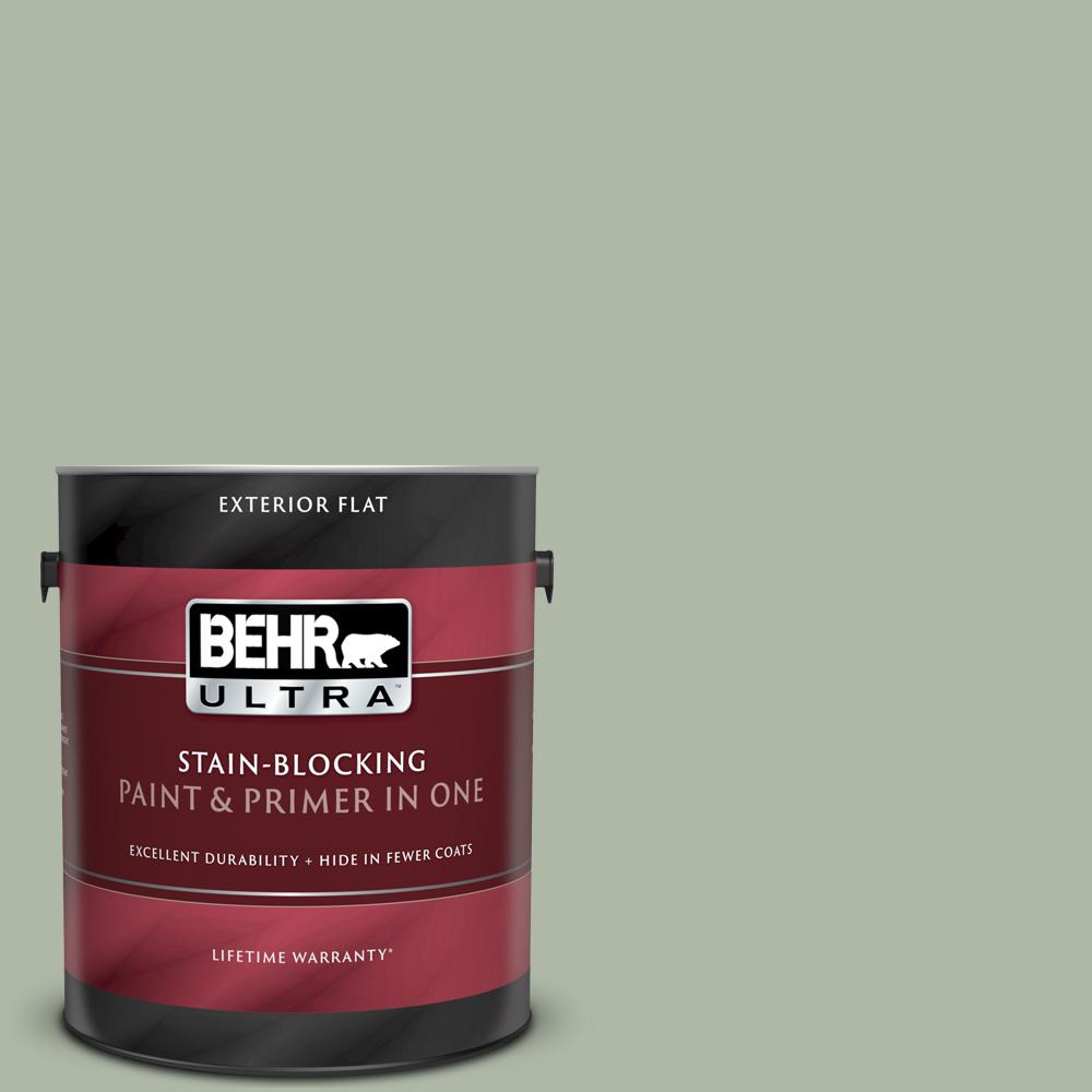 BEHR ULTRA 1 gal. N3903 Jojoba Flat Exterior Paint and Primer in One
