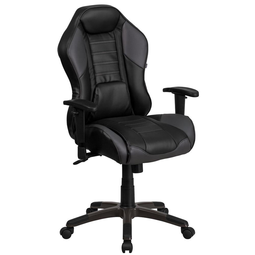 Flash Furniture High Back Storm Gray Vinyl Executive Swivel Office