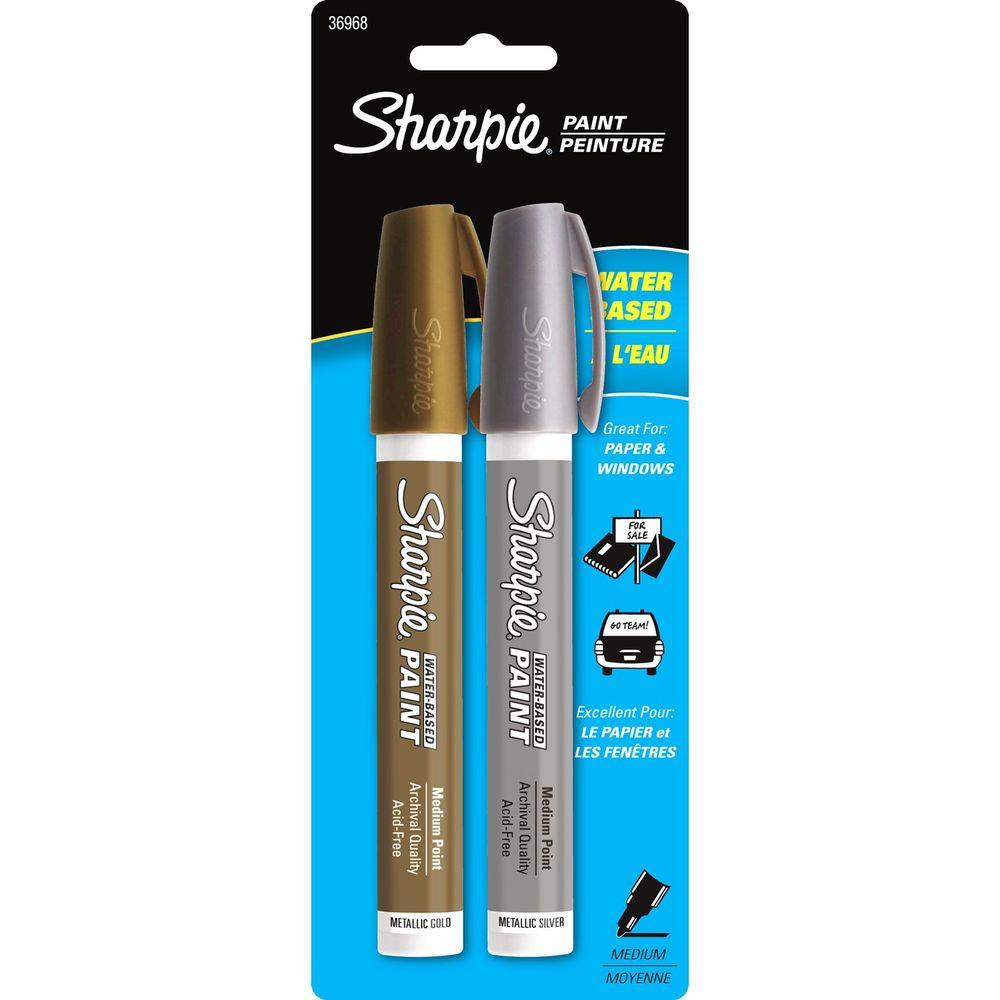 Sharpie Metallic Gold and Silver Medium Point Water-Based Poster Paint