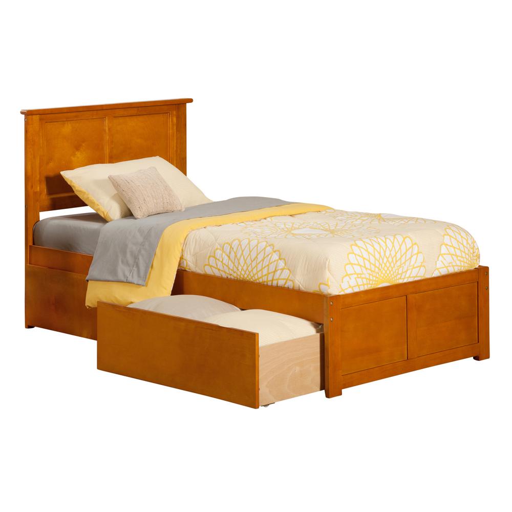 Atlantic Furniture Madison Caramel Latte Twin Xl Platform Bed With Madison Caramel Latte Twin Xl Platform Bed With Flat Panel Foot Board And 2 Urban Drawers