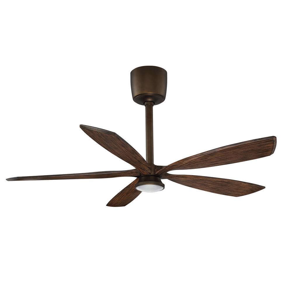 Designer S Choice Collection Phantom 54 In Led Architectural Bronze And Dark Maple Ceiling Fan With Dc Motor