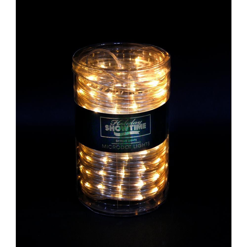 Holiday Showtime 26 Ft 100 Light Led Warm White Battery Operated 100 Light Led Warm White Battery Operated Micro Dot Rope