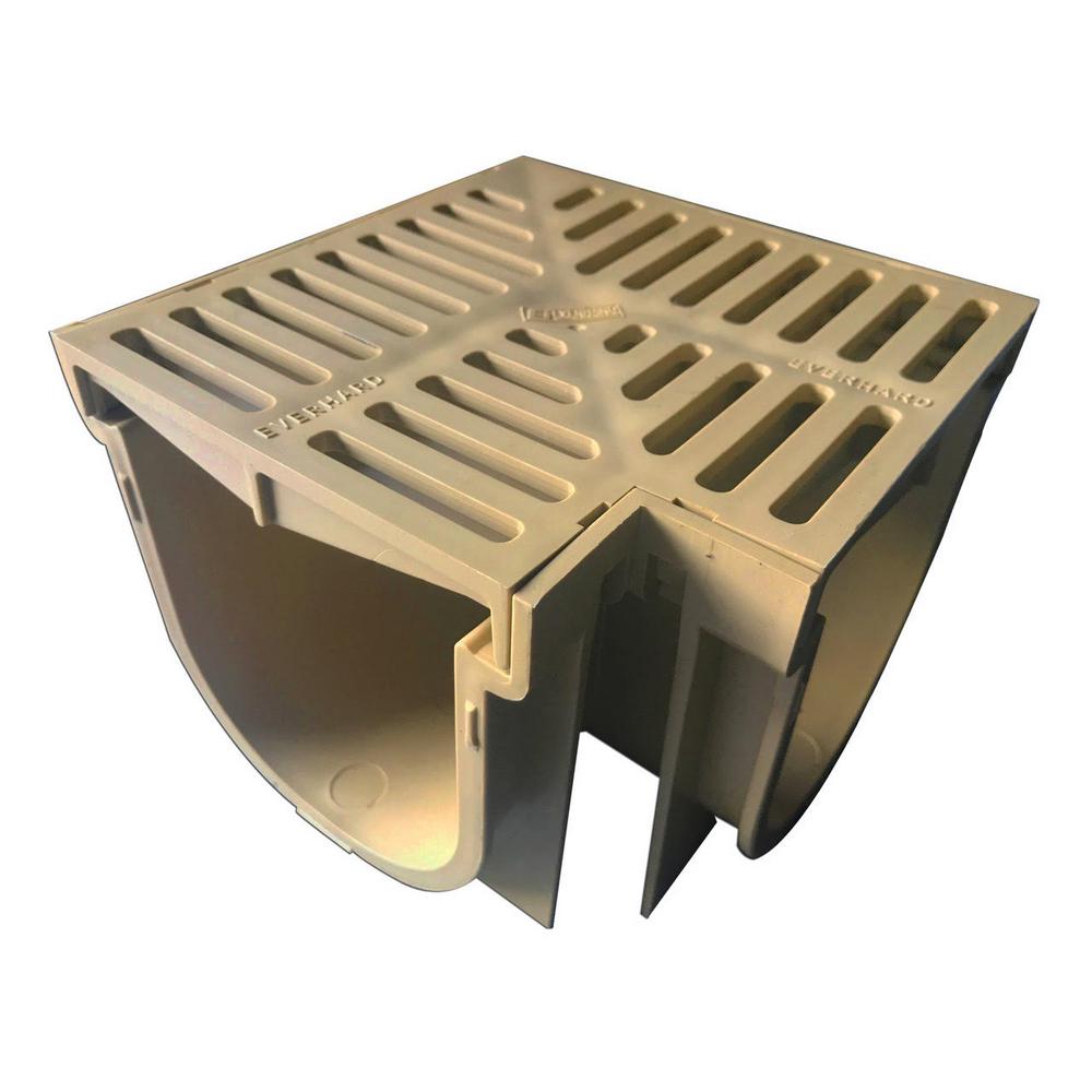 U.S. Trench Drain Easy Drain Series Sandstone 90Degree Corner for Modular Trench and Channel
