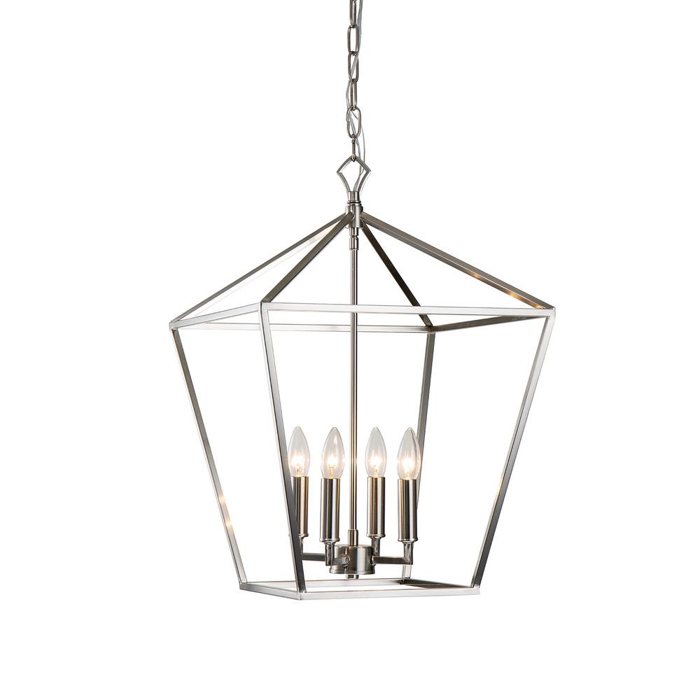 Edvivi 4Light Brushed Nickel Lantern Pendant with SleeveEPL1361BN The Home Depot