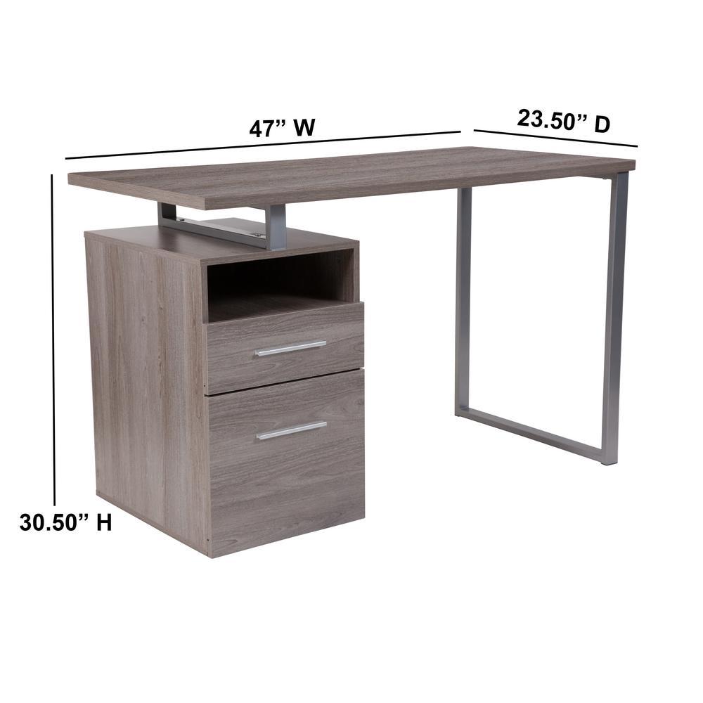 Flash Furniture Harwood Light Ash Wood Grain Computer Desk With 2 Harwood Light Ash Wood Grain Computer Desk With 2 Drawers And Silver Metal Frame