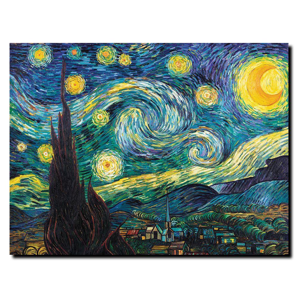 Trademark Fine Art 14 in. x 19 in. Starry Night Canvas Art