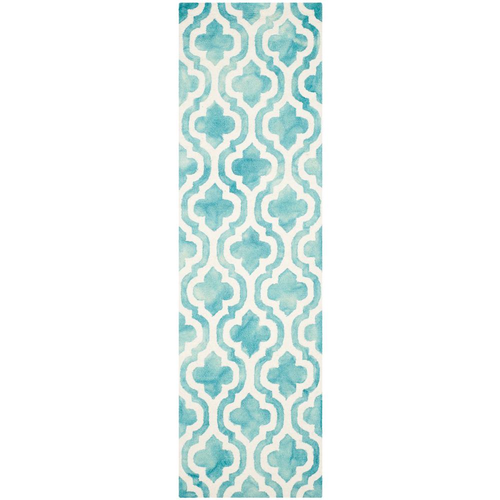 Safavieh Dip Dye Turquoise/Ivory 2 ft. x 6 ft. Runner Rug-DDY537D-26 ...