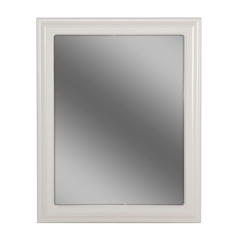 White St Paul Vanity Mirrors Bathroom The Home Depot Providence 24 In L X 30 W Framed Wall Mirror White