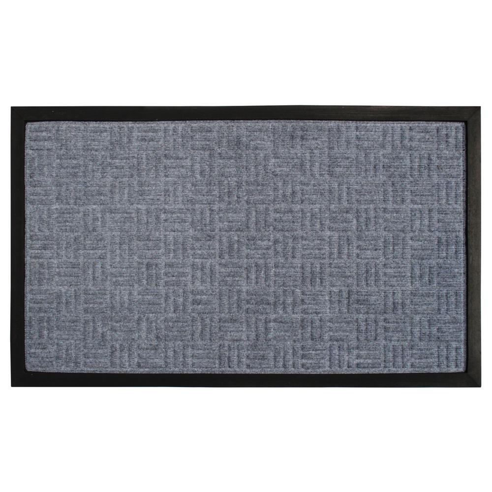 Gray 18 in. x 30 in. Rubber Poly Patterned Doormat DM3530A The Home Depot