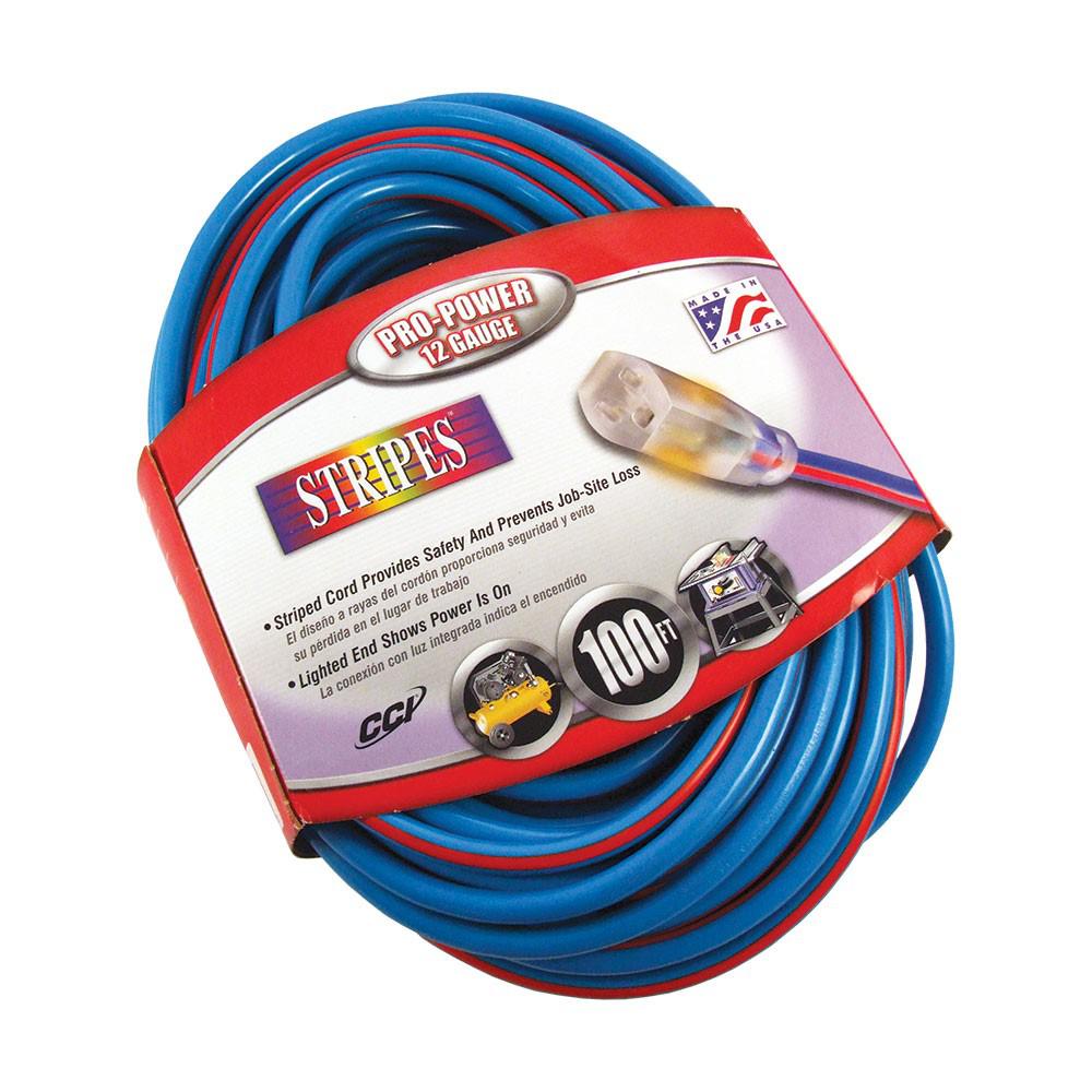 Coleman Cable 100ft. 12/3 SJTW Outdoor Extension Cord with Power Light Ends by Coleman Cable