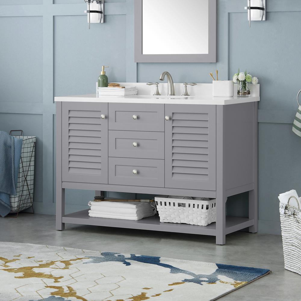 Home Decorators Collection Grace 48 In, Home Depot Gray Vanity Set