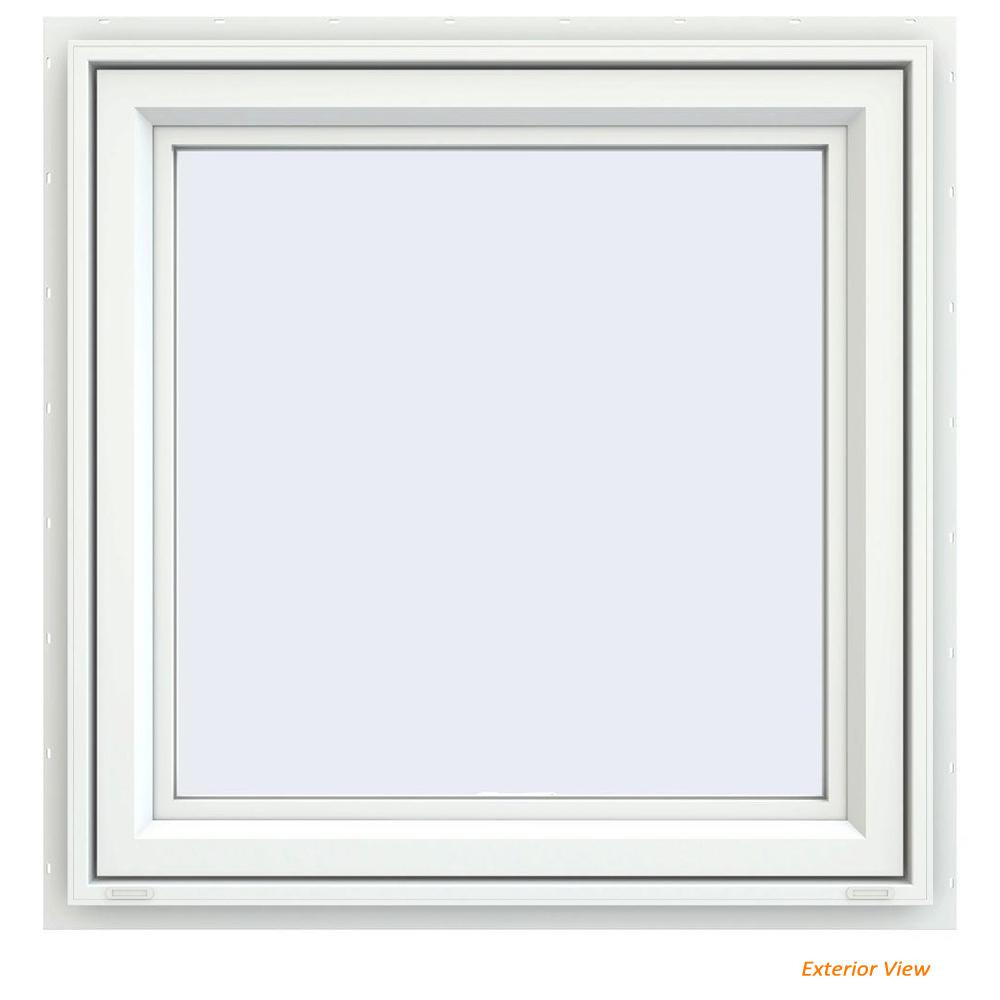 JELD-WEN 35.5 In. X 35.5 In. V-4500 Series White Vinyl Awning Window ...