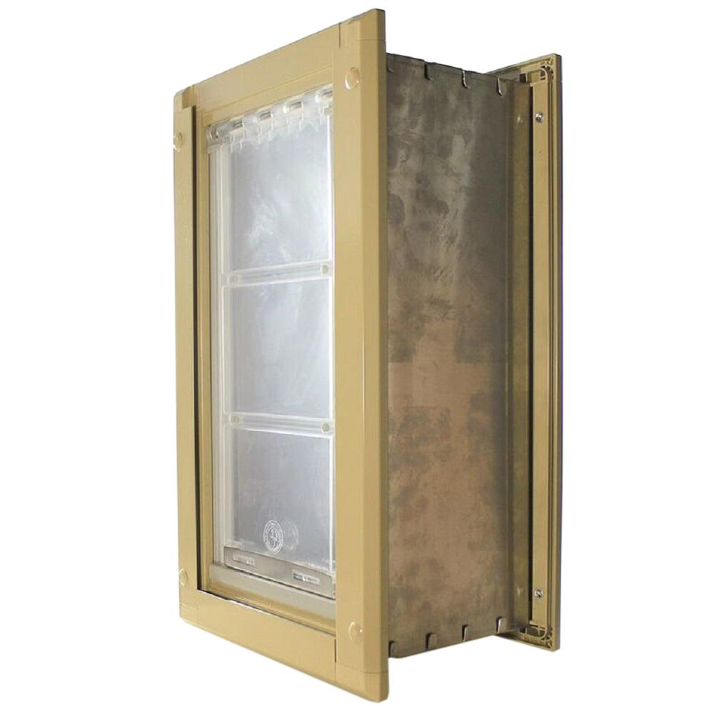 Endura Flap 8 In X 15 Medium Single For Walls Pet Door With Tan Aluminum Frame