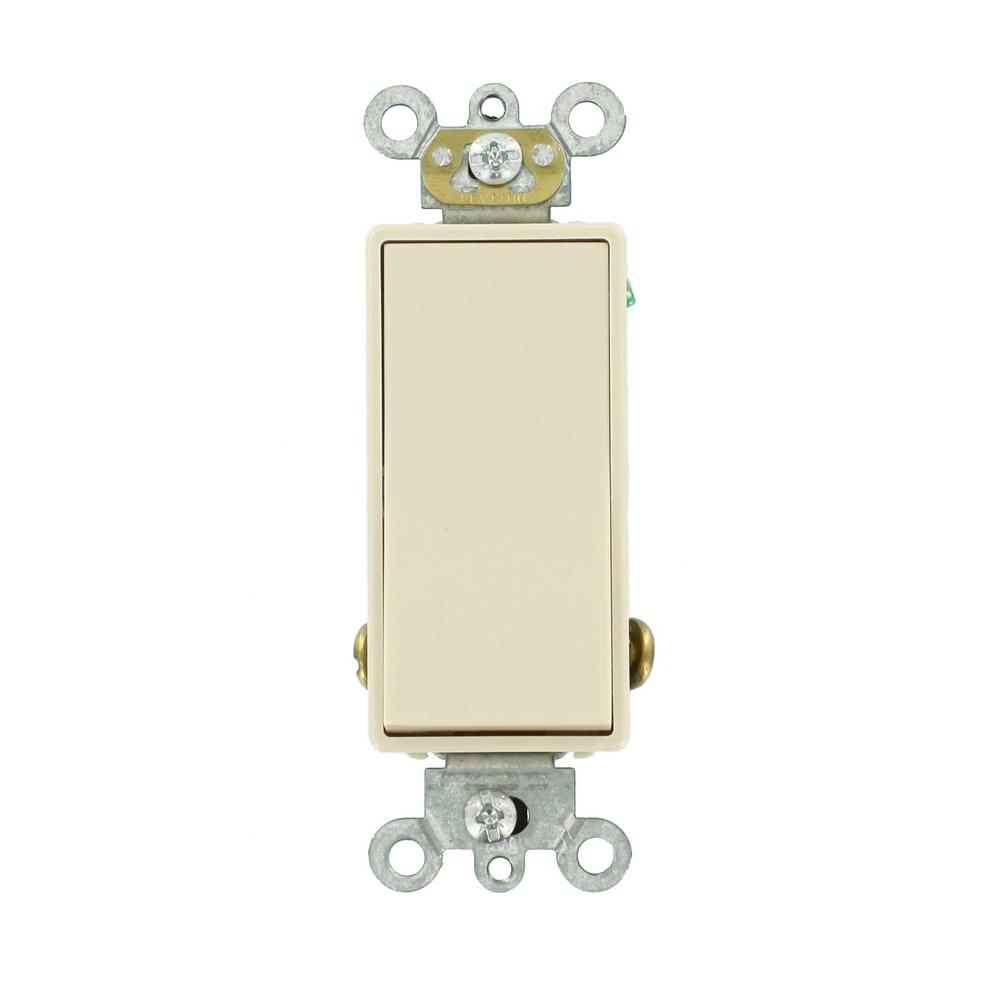 Leviton 15 Amp Decora Plus Commercial Grade Single Pole Double Throw Center Off Maintained Contact Rocker Switch Light Almond