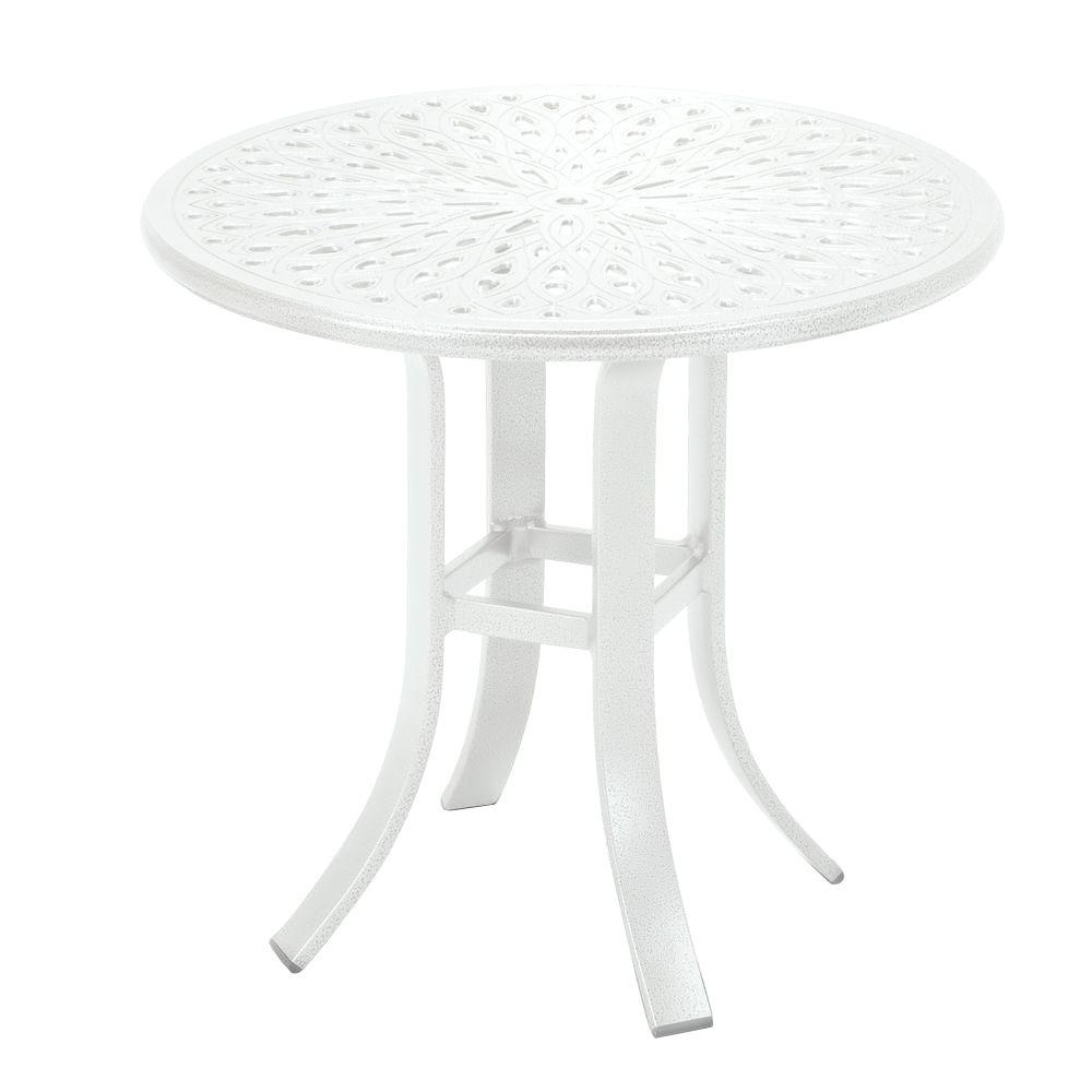 White Aluminum Outdoor Side Tables Patio Tables The Home Depot