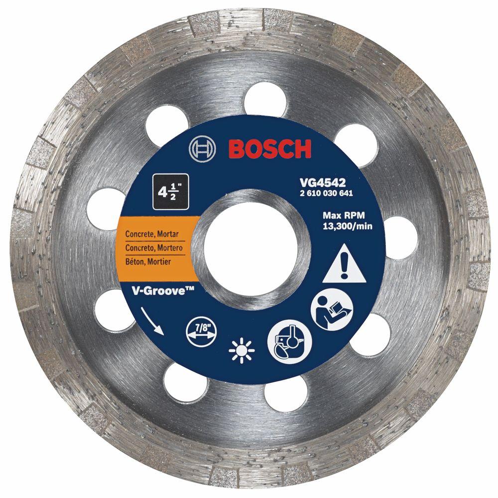 Bosch 41/2 in. Turbo Rim VGroove Diamond Blade for Smooth CutsVG4542