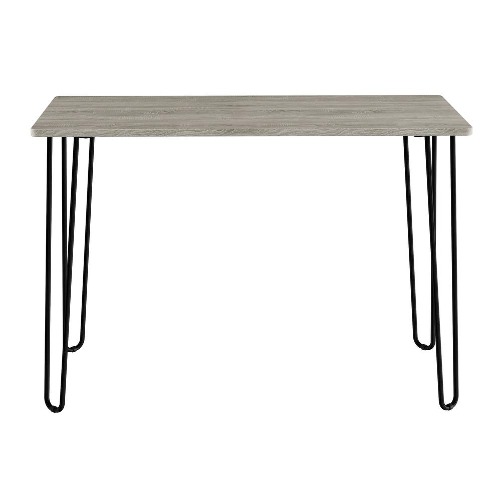 Lavish Home Modern Woodgrain Industrial Style Desk With Hairpin