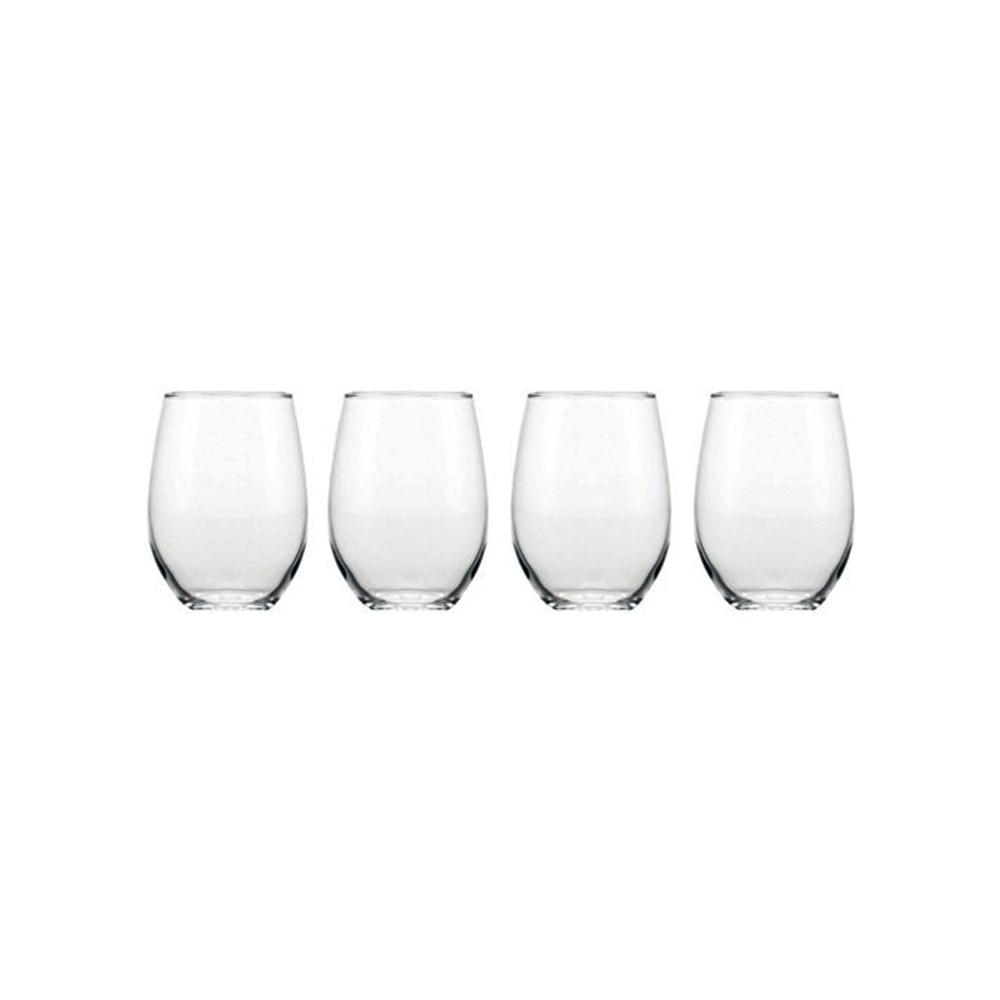 HOME ESSENTIALS AND BEYOND 21 fl. oz. Kraft Stemless Wine Glasses (4
