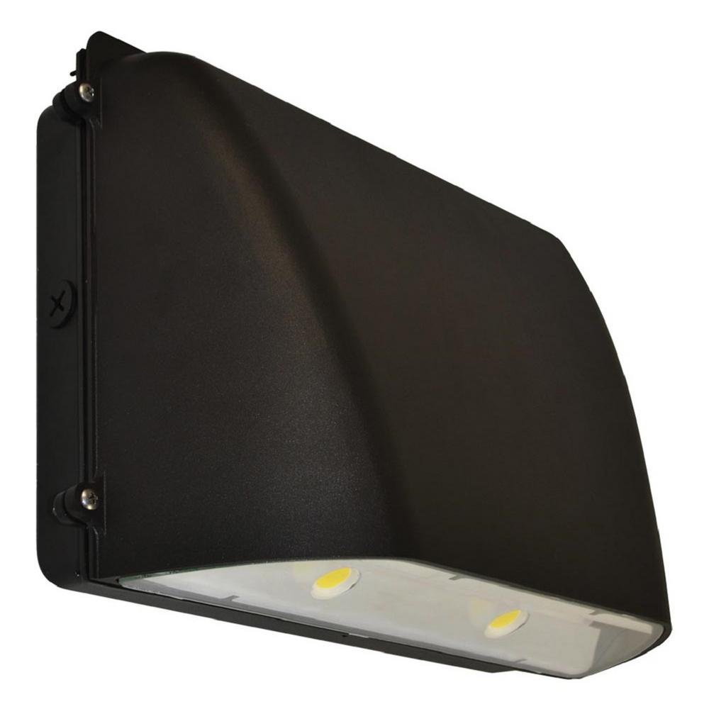 Defiant Led Outdoor Dusk To Dawn Area Flood Wall Pack Light Dw9582bk Proled 35 Watt Bronze Outdoor Integrated Led Medium Full Cutoff Wall Pack