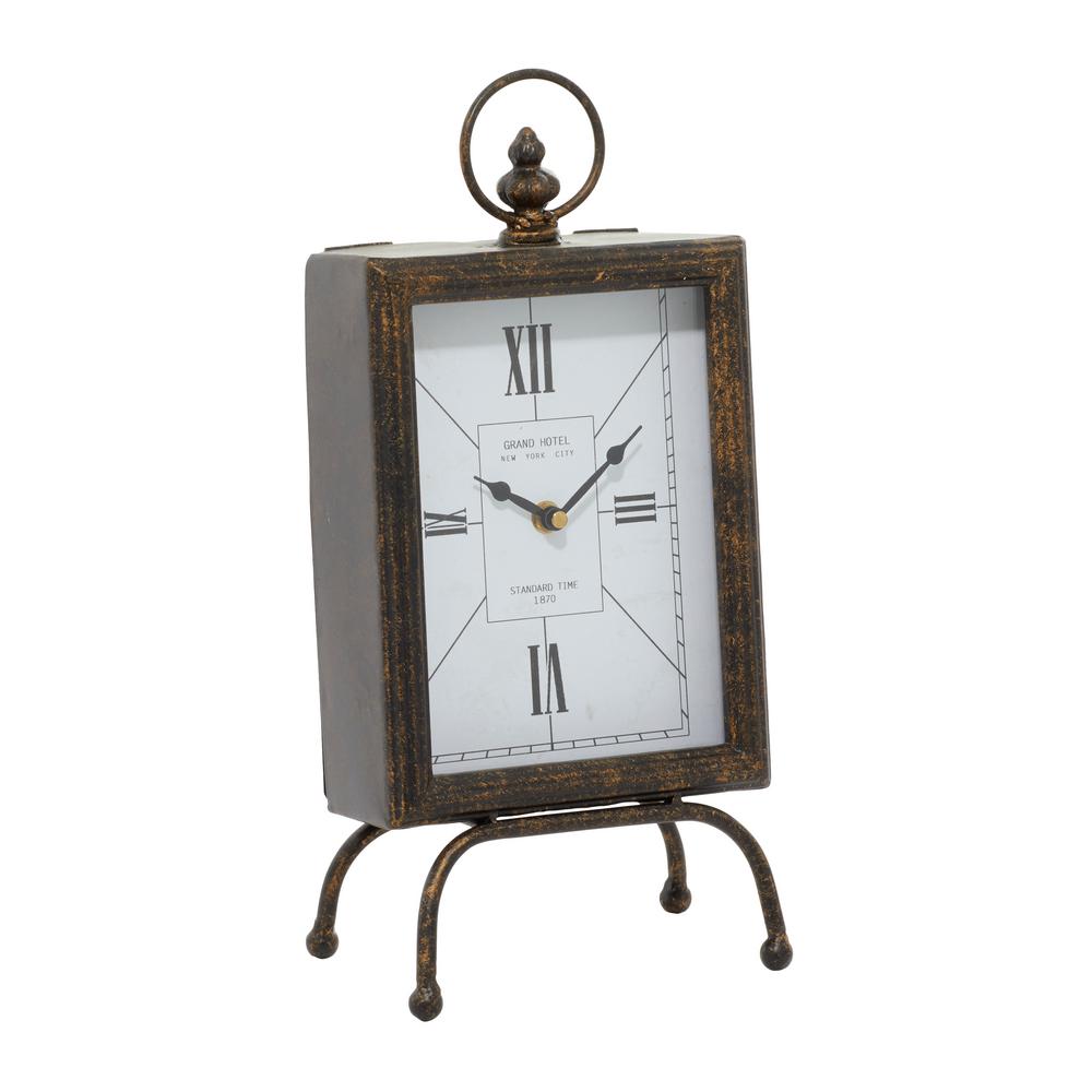 9 x 6 6 W-52508 Deco 79 Metal Table Clock 9 H