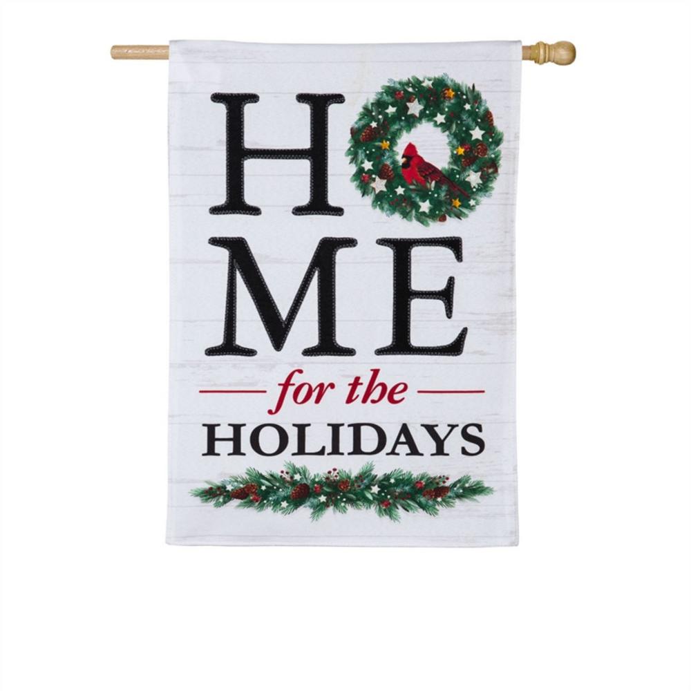 Evergreen 28 in. x 44 in. Home for the Holidays House Linen Flag