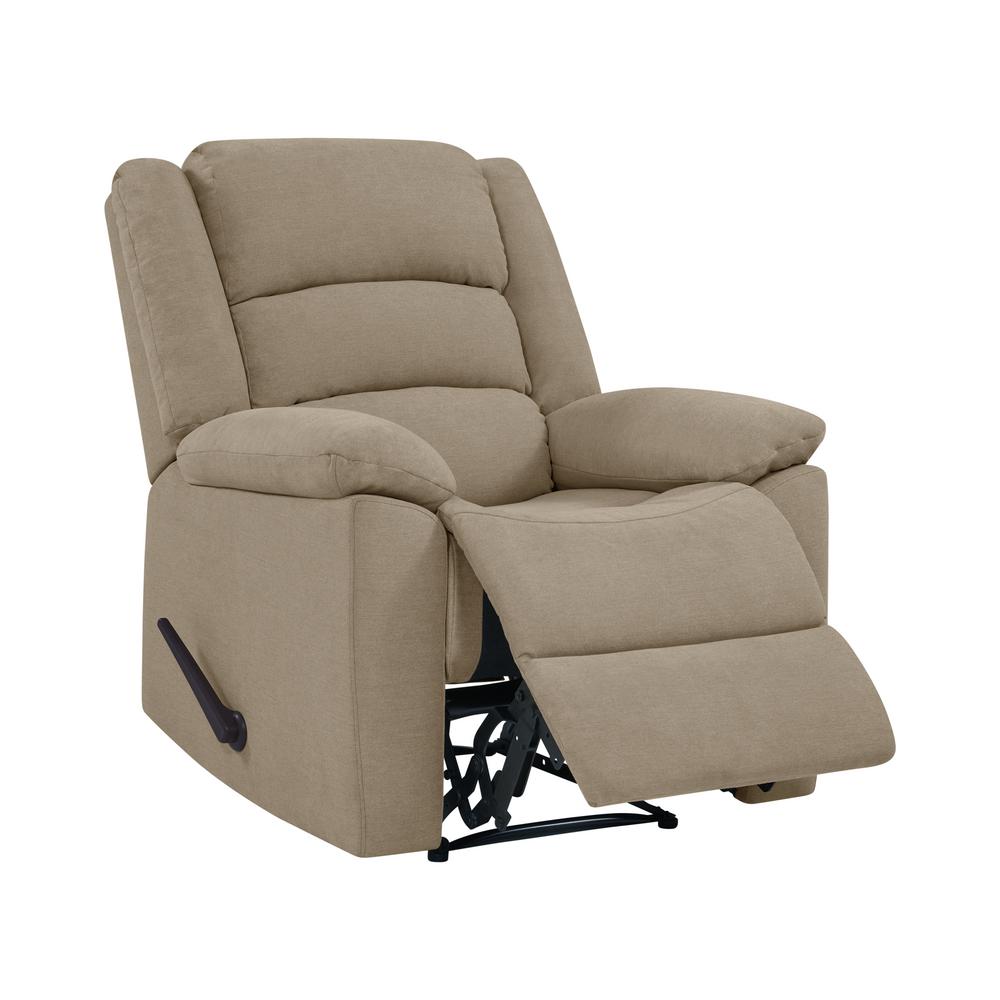 Prolounger Wall Hugger Barley Tan Plush Low Pile Velvet Reclining