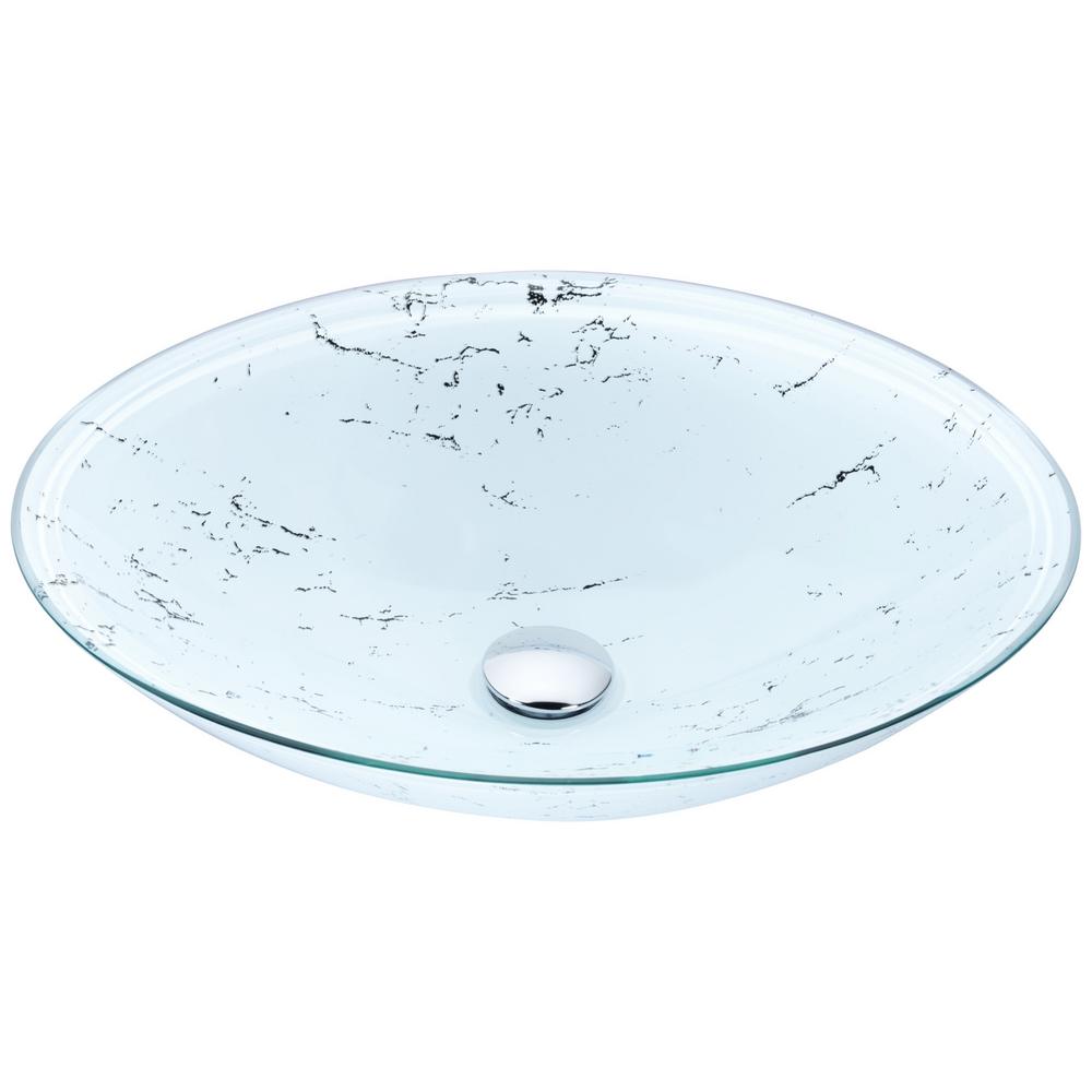 Marbled White Vessel Sinks Bathroom The Home Depot