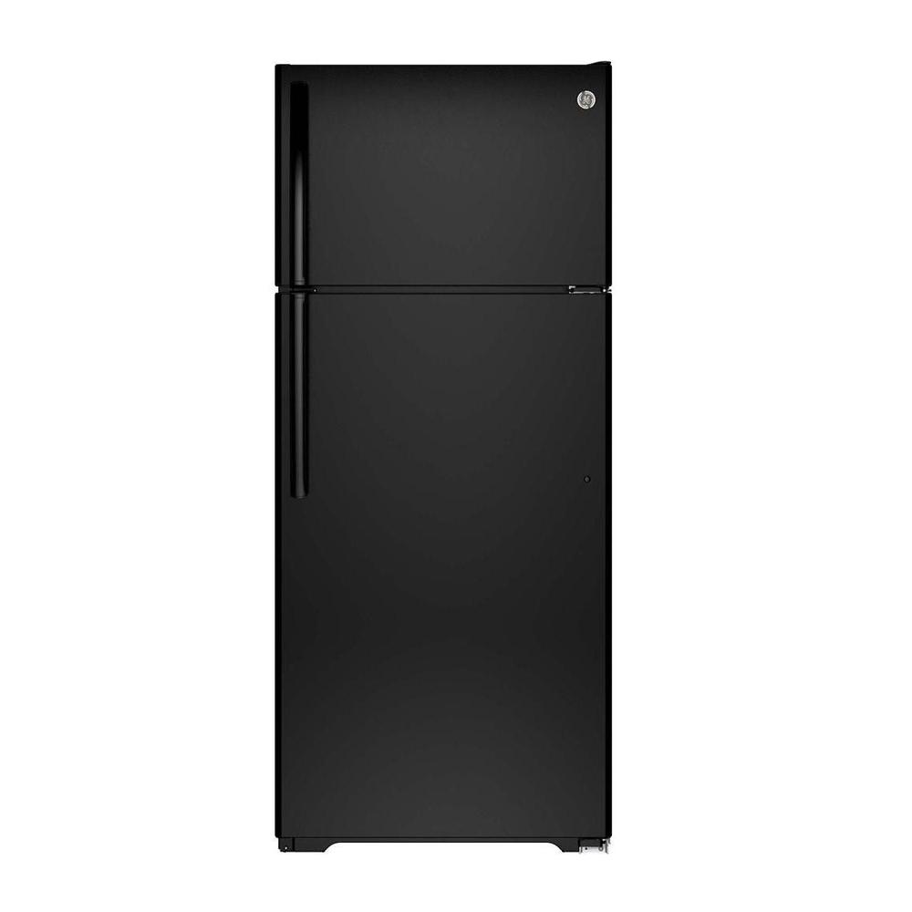 GE 17.5 cu. ft. Top Freezer Refrigerator in BlackGTE18GTHBB The Home