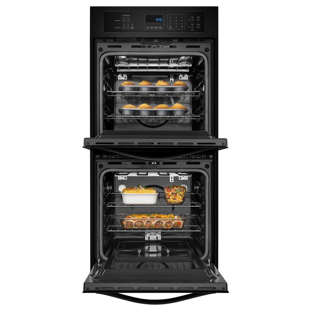 Whirlpool 24 In Double Electric Wall Oven Self Cleaning Black Whirlpool 24 In Double Electric Wall Oven Self Cleaning Black