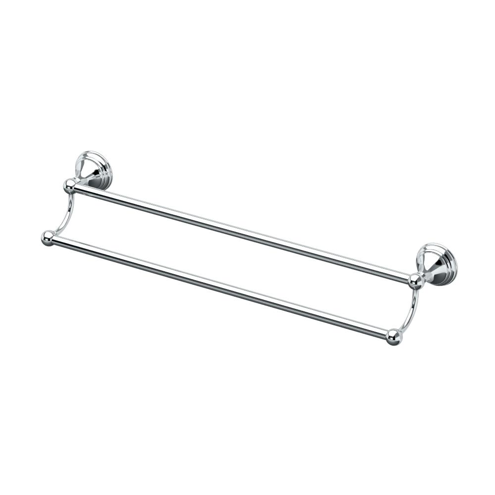 Gatco Charlotte 24 In Double Towel Bar Chrome 4354 The Home Depot Double Towel Bar In Chrome