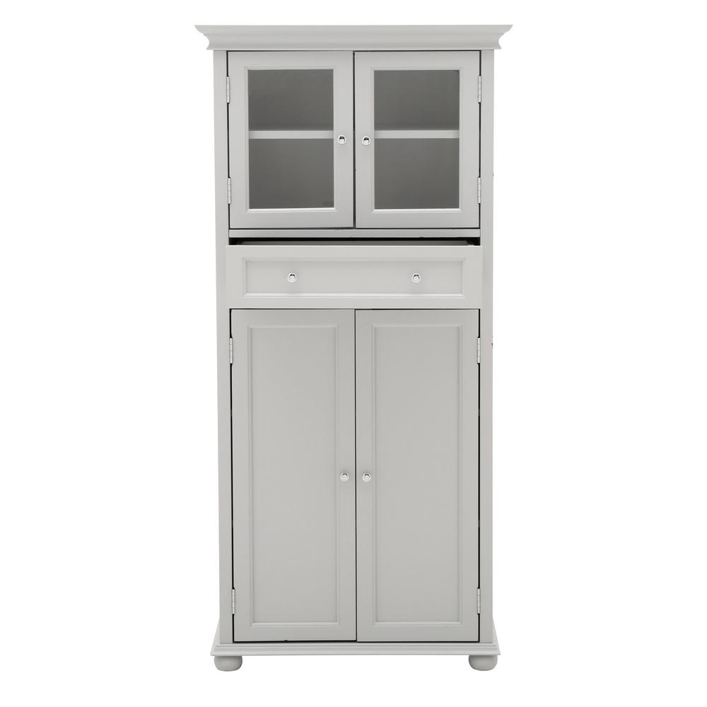 Home Decorators Collection Hampton Bay 1 Drawer Tall Bath Cabinet White 4-Door