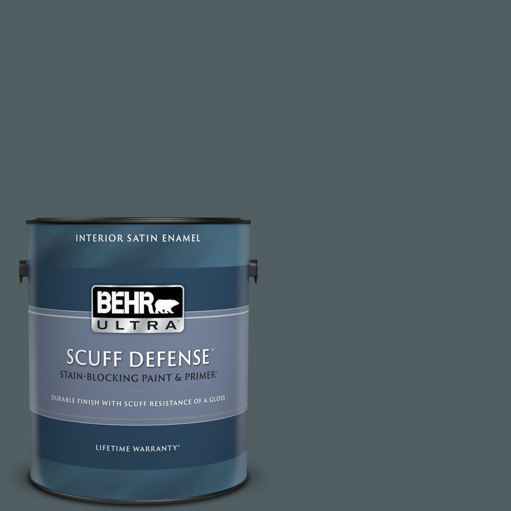 Behr Ultra 1 Gal 740f 6 Marine Magic Extra Durable Satin Enamel Interior Paint And Primer In One 775301 The Home Depot