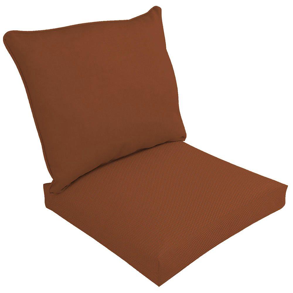 Hampton Bay Canvas Paprika 2Piece Deep Seating Outdoor Dining Chair Cushion SetL318210B9D4
