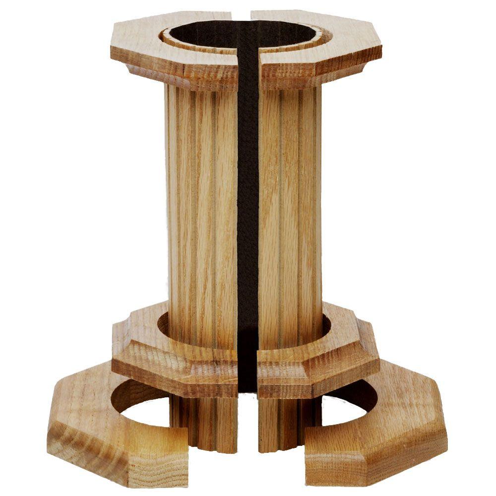 Oak Cap Base 31/2" Dia Set Elegant Trim Building Column