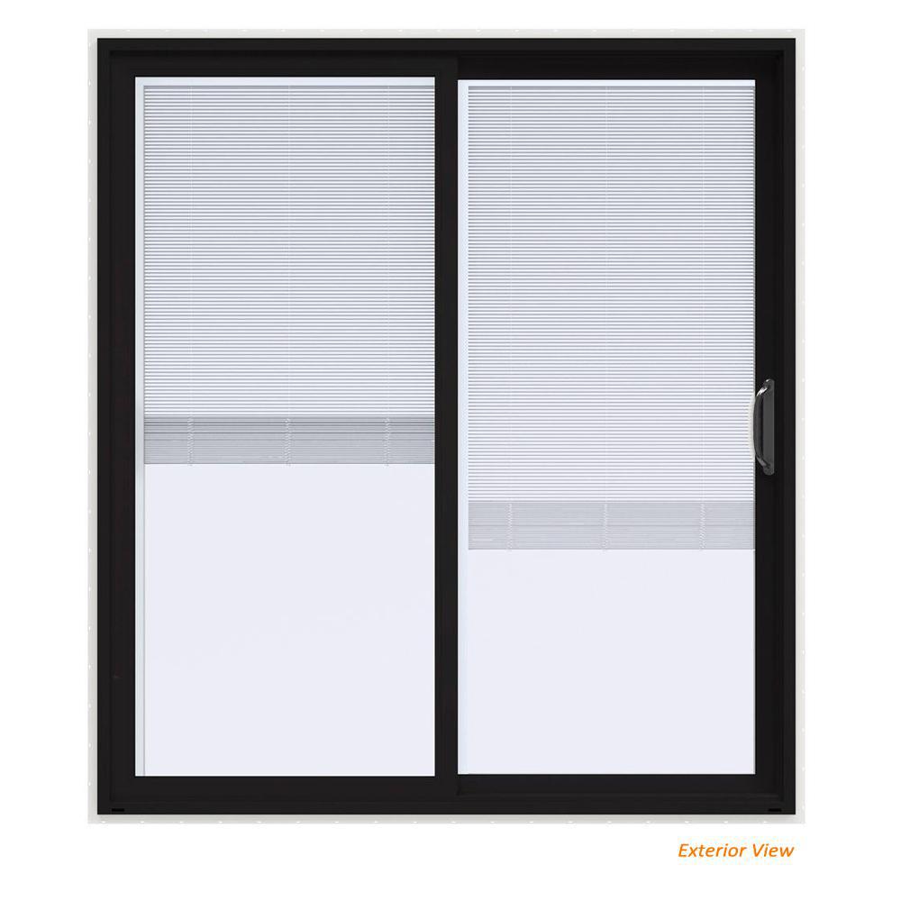 JELD-WEN 72 in. x 80 in. V-4500 Contemporary Black Paint Vinyl Right ...