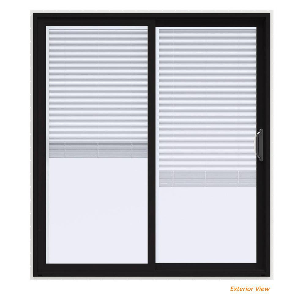 JELDWEN 72 in. x 80 in. V4500 Contemporary Black FiniShield Vinyl