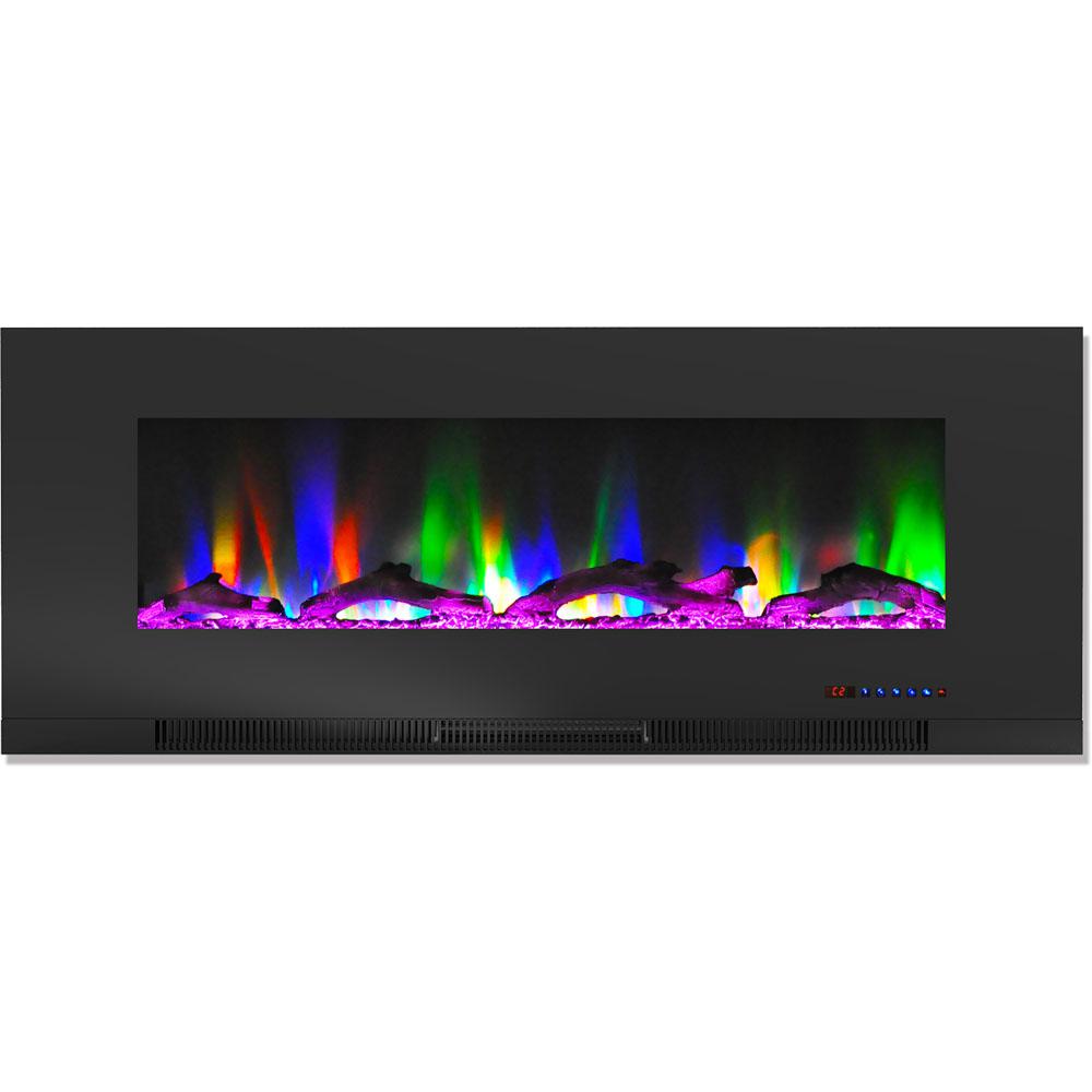 Cambridge 50 In Wall Mount Electric Fireplace In Black With Multi