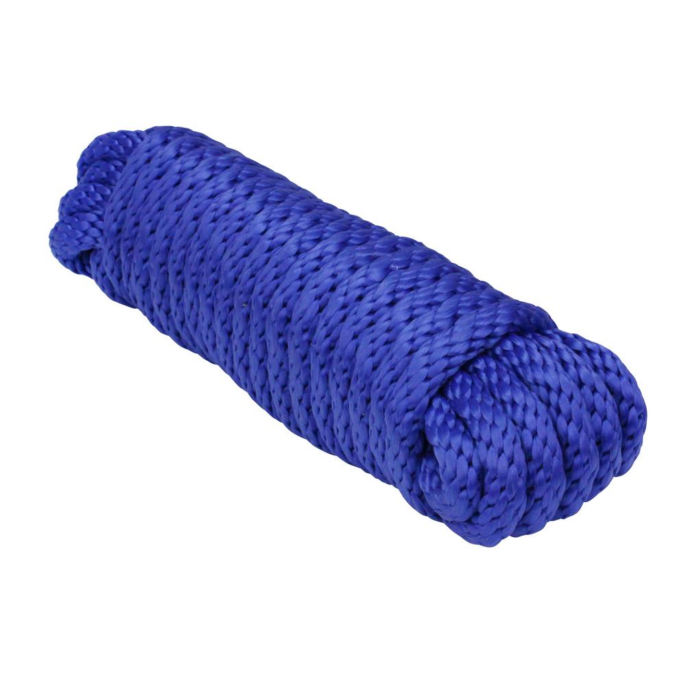 Extreme Max 1/4 in. x 10 ft. Solid Braid MFP Utility Rope in Blue3008.0049 The Home Depot