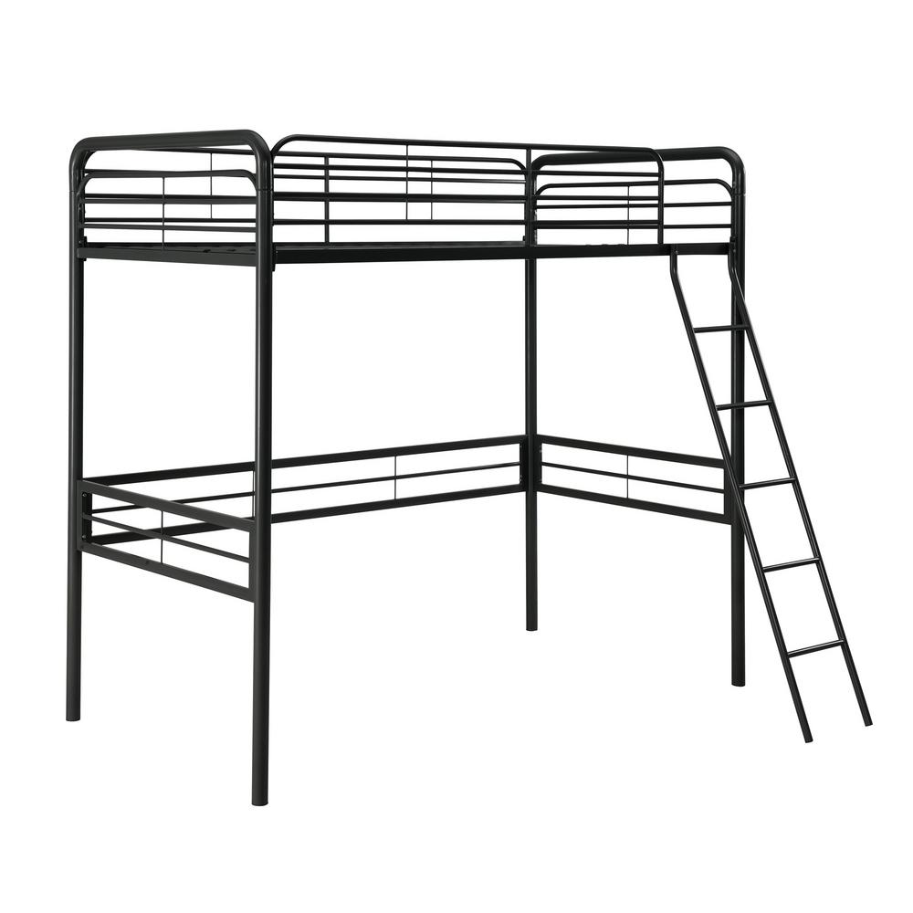 DHP Olivia Black Twin Metal Loft Bed-DE08894 - The Home Depot